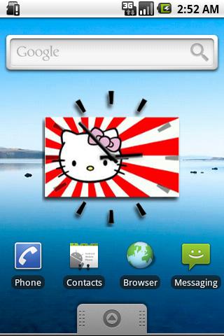 Hello Kitty Empire Flag Clock Android Themes