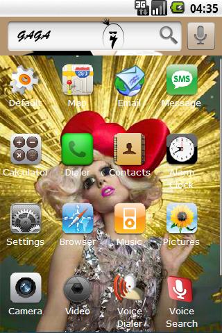 Lady Gaga w/ iPhone icons Android Themes