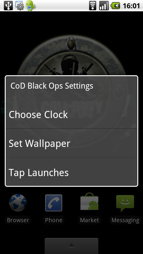 CoD – Black Ops Clock Android Personalization