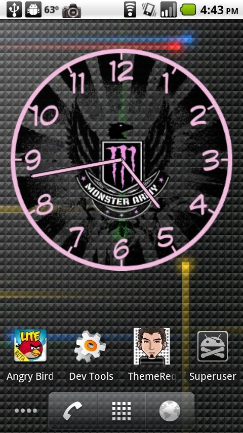 Monster Energy Pink Army Clock Android Themes