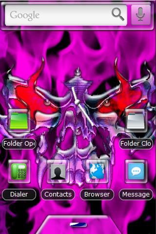Fire Skull – Pink Red Android Themes