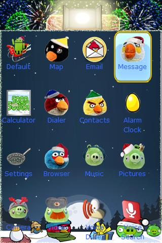 Angry Birds Christmas №1 theme Android Themes