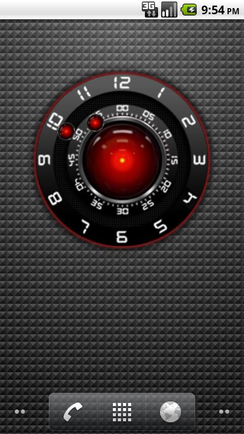 HAL9000 Clock Widget Large Android Themes
