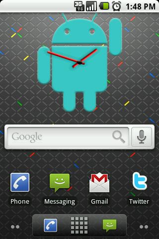 Android Cyan Big Clock Widget