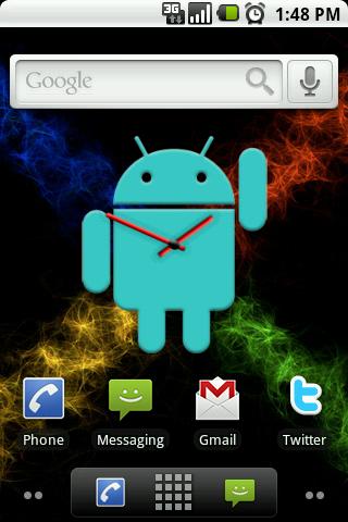 Android Cyan Big Clock Widget Android Themes