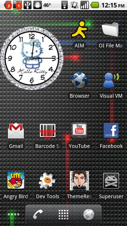 Hello Kitty Diamond Clock Android Themes