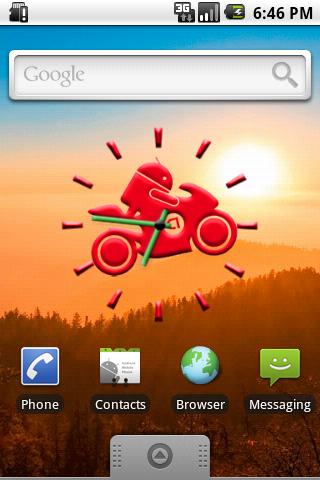 Red Andy on Bike Clock Widget Android Themes