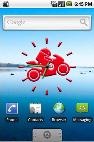 Red Andy on Bike Clock Widget Android Themes