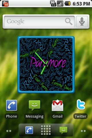 Paramore Big Clock Widget Android Themes