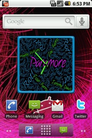 Paramore Big Clock Widget Android Themes