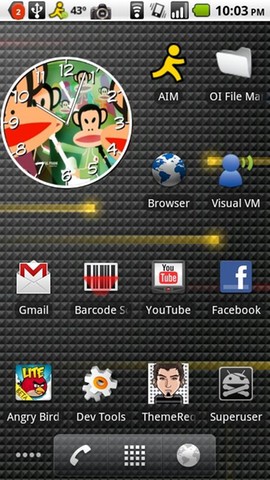 Paul Frank Clock Android Themes