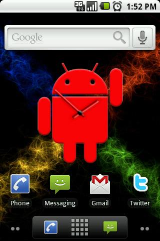 Android Red Big Clock Widget Android Themes