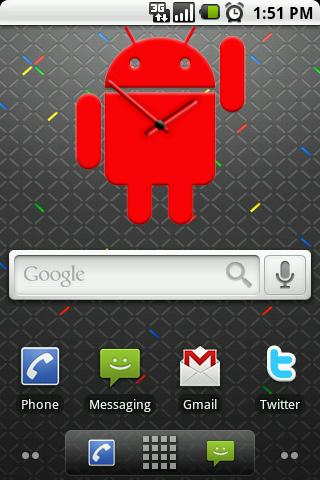 Android Red Big Clock Widget Android Themes