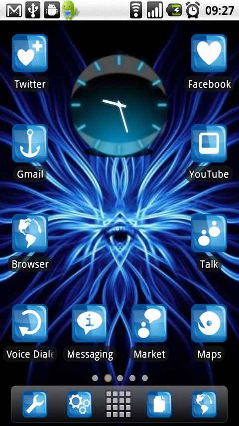 HD Theme:Blue Crystal Android Themes