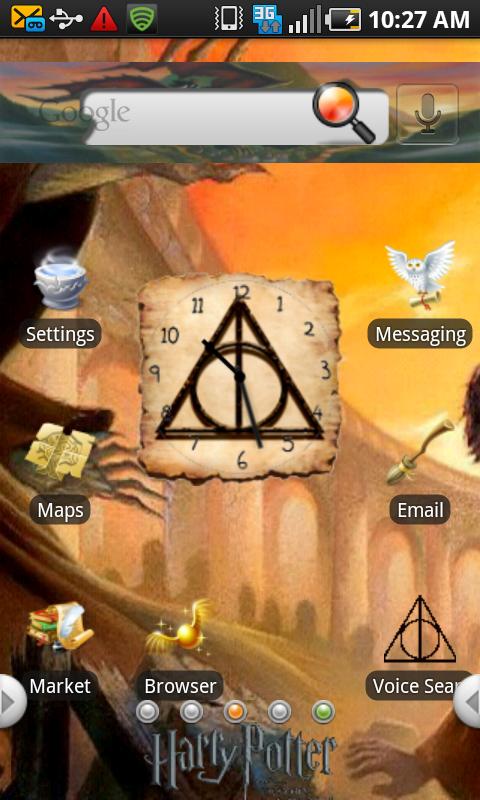 HP Deathly Hollows book theme Android Personalization