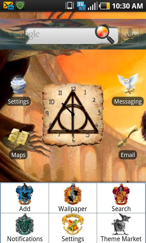 HP Deathly Hollows book theme Android Personalization