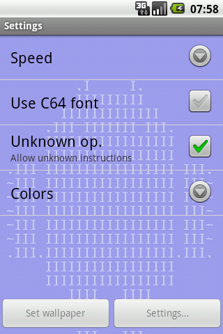 C64 ASM LWP Android Personalization