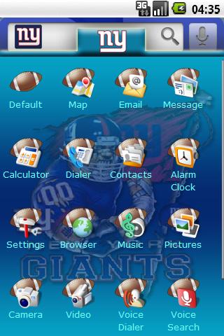 Theme: New York Giants Android Personalization