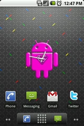 Pink Droid Clock Widget Android Themes