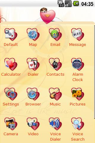 Theme: Hearts Love Android Themes