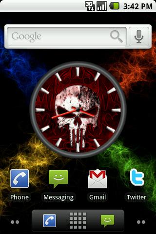 Punisher Big Clock Widget Android Themes