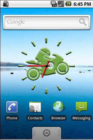 Andy on Bike Clock Widget Android Themes