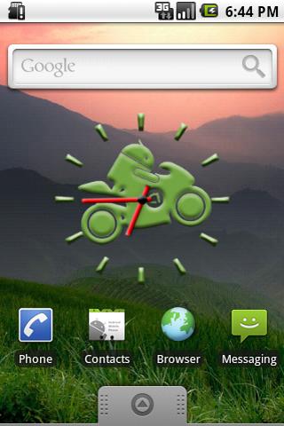 Andy on Bike Clock Widget Android Themes