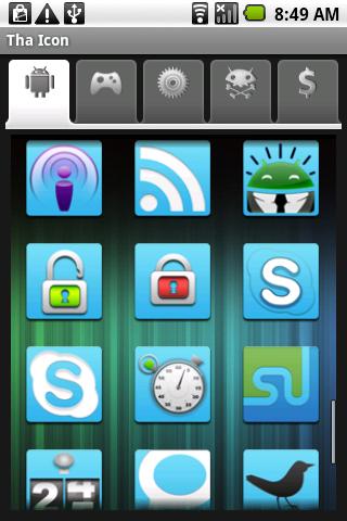 Tha Icon: Light Blue Android Themes