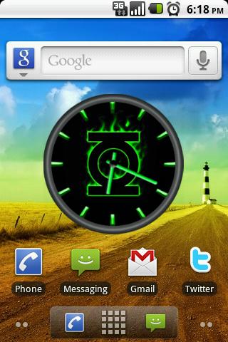 Green Lantern V2 Clock Widget Android Themes