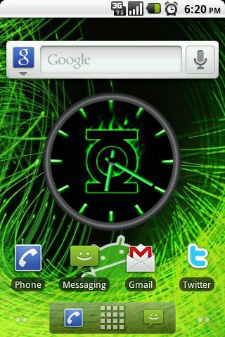 Green Lantern V2 Clock Widget Android Themes