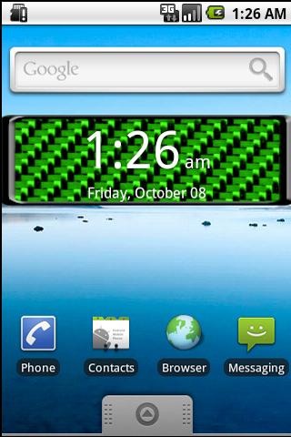Green Carbon Digital Clock Android Themes