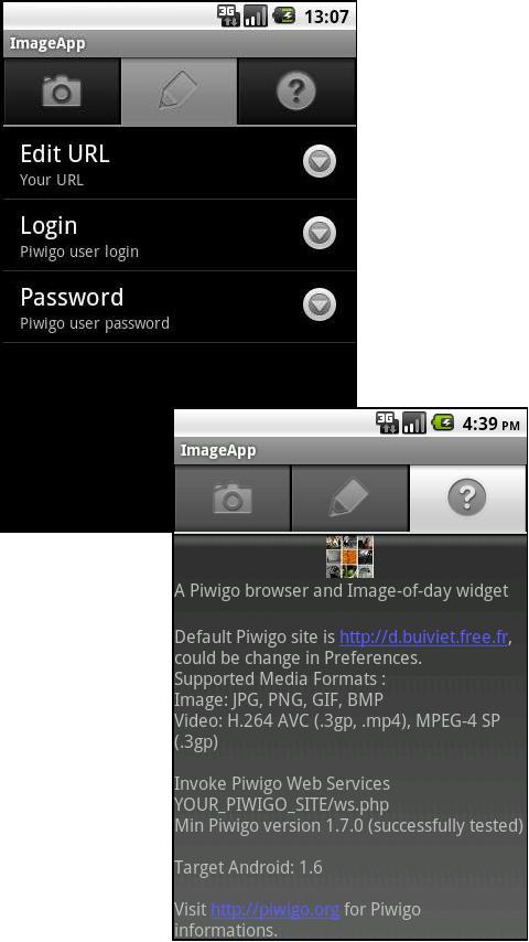 Piwigo browser & image widget. Android Themes
