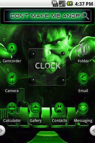 HD Theme:The Hulk Android Themes