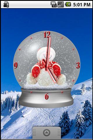 SnowBall Clock Widget 4X4 Android Themes