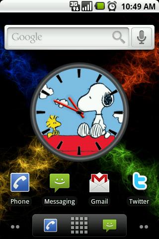 Snoopy Big Clock Widget Android Themes