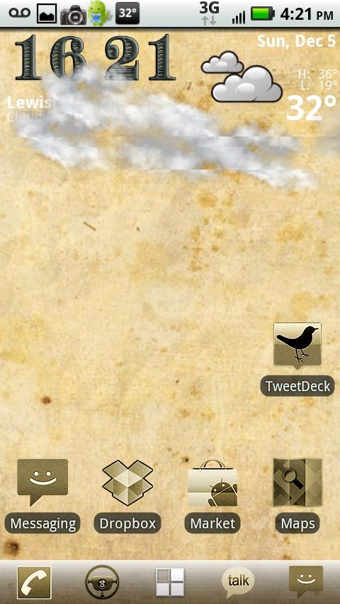 ADW Aged Paper Theme Android Themes