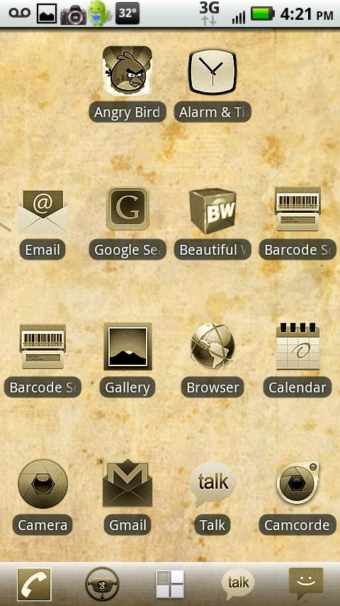 ADW Aged Paper Theme Android Themes