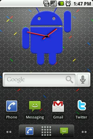 Android Blue Big Clock Widget