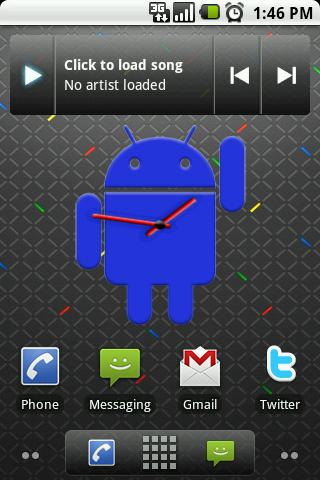 Android Blue Big Clock Widget Android Themes