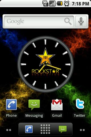 ROCKSTAR Big Clock Widget Android Themes