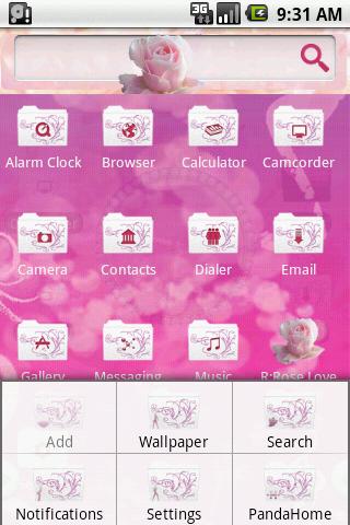 HD Theme:Rose Love Android Themes