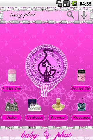 Theme: BabyPhat Pink Android Personalization