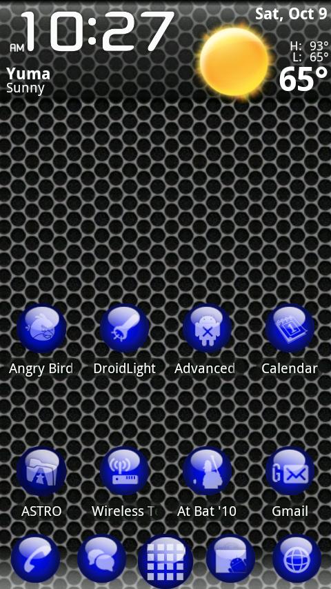 ADW Theme Blue Balls Android Themes