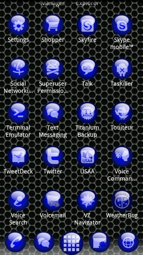 ADW Theme Blue Balls Android Themes