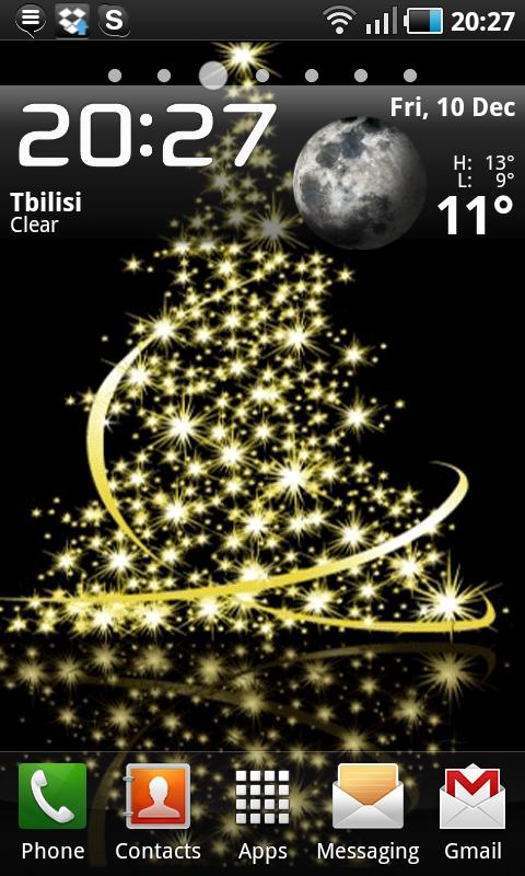Christmas Tree Gold Lights LW Android Themes