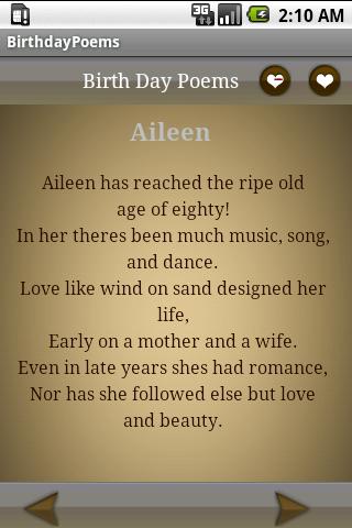 Birthday Poems Android Entertainment