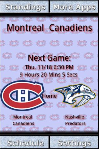 Montreal Canadiens Countdown Android Sports