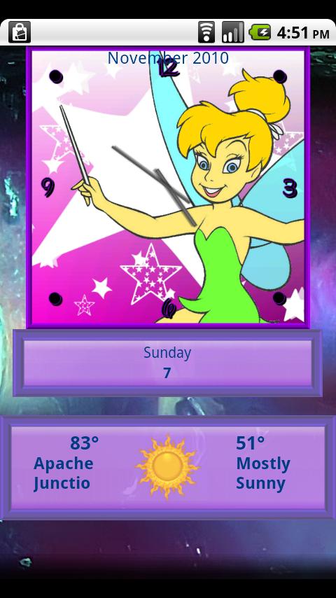Tinkerbell Clock/Weather Pack Android Themes