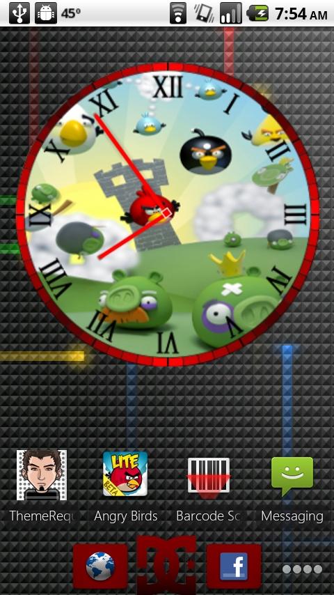 Angry Birds Clock Widget Android Themes