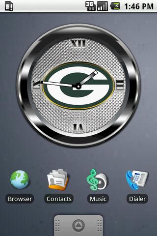 PACKERS BLACK Clock Widget